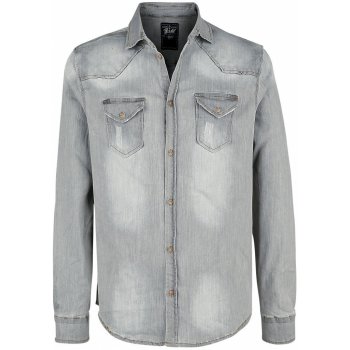 Brandit košile Riley Denim shirt šedá