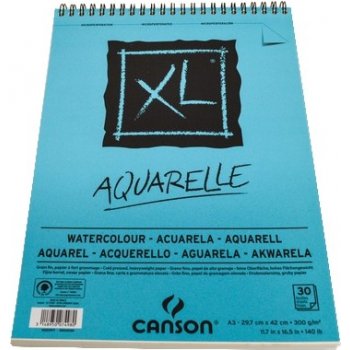 Canson XL Aquarelle skicák kroužková vazba 300g A3 30 archů