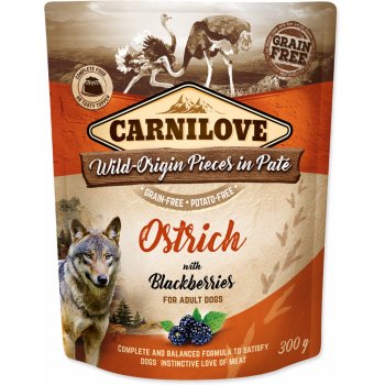 Carnilove Dog Pouch Paté Ostrich with Blackberries 300 g