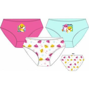 Eplusm dívčí kalhotky Baby Shark 3pack vícebarevné