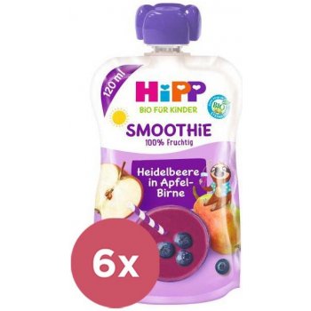 HiPP BIO Smoothie Jablko-Hruška-Borůvky 6 x 100 g