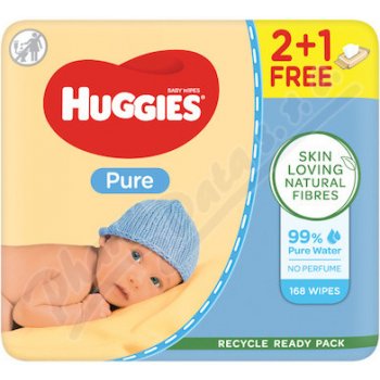 Huggies Pure Triplo vlhčené ubrousky 3x56 ks