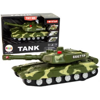 LEANToys Vojenský tank se zvukem a světlem hnědý