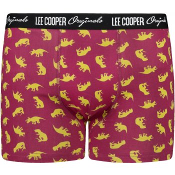 Lee Cooper pánské boxerky Patterned tmavě červená