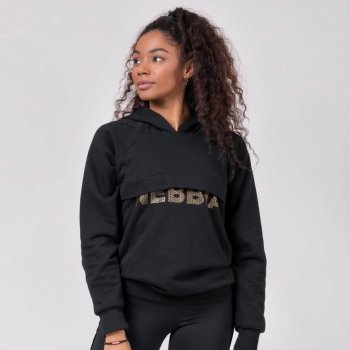 Nebbia 825 Long hoodie Intense Focus Black