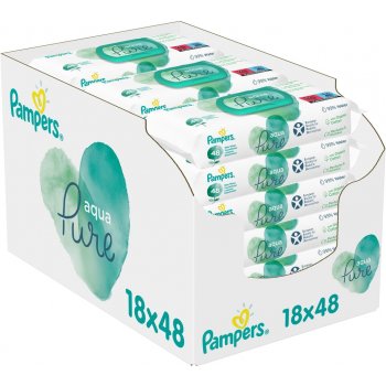 Pampers Aqua Pure dětské čisticí ubrousky 18 x 48 ks