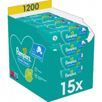 Pampers Fresh Clean dětské čisticí ubrousky 15 x 80 ks