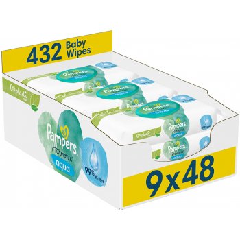 Pampers Harmonie Aqua dětské vlhčené ubrousky 9 x 48 ks