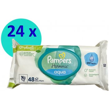 Pampers Vlhčené ubrousky Harmonie Aqua 24 x 48 ks