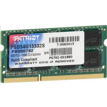 Patriot SODIMM DDR3 4GB 1333MHz CL9 PSD34G13332S