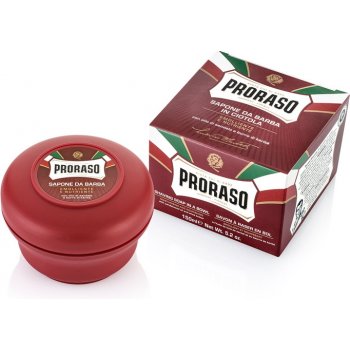 Proraso Red mýdlo na holení pro tvrdé vousy Shea Butter and Sandal Oil 150 ml