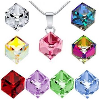 SILVEGO Stříbrný přívěsek se Swarovski Crystals kostka 8 mm VSW043P