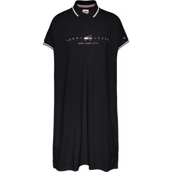 Tommy Hilfiger Tommy Jeans dámské košilové šaty TJW modern logo polo dress černá