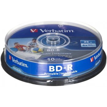 Verbatim BD-R 25GB 6x, printable, cakebox, 10ks (43804)