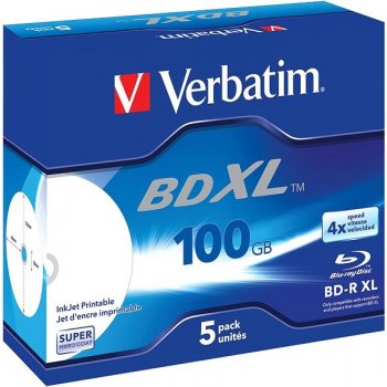 Verbatim BD-R XL 100GB 4x, jewel, 5ks (43789)