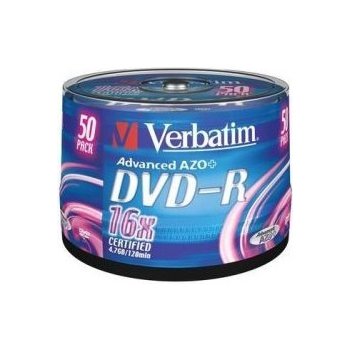 Verbatim DVD-R 4,7GB 16x, Advanced AZO, cakebox, 50ks (43548)