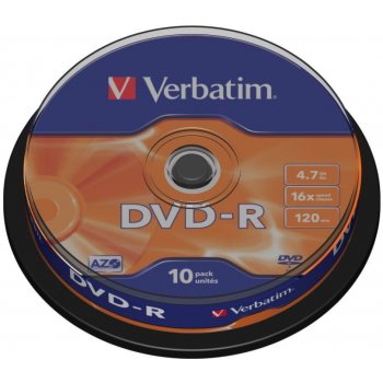 Verbatim DVD-R 4,7GB 16x, AZO, cakebox, 10ks (43523)