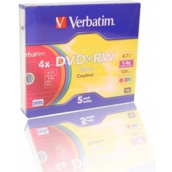 Verbatim DVD+RW 4,7GB 4x, slim case, 5ks (43297)