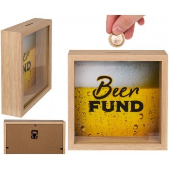 144455 Dřevěná pokladnička Beer FUND