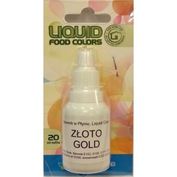 Airbrush perleťová barva tekutá Food Colours Gold Zlatá, 20ml