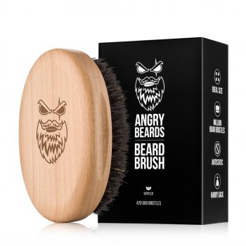 Angry Beards dřevěný kartáč na vousy Gentler