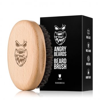 Angry Beards dřevěný kartáč na vousy Harden