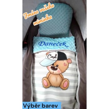 Baby v peřince set do kočárku deka s jménem medvídek COOL