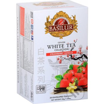 Basilur Bílý čaj White Tea Strawberry Vanilla 20 x 1,5 g