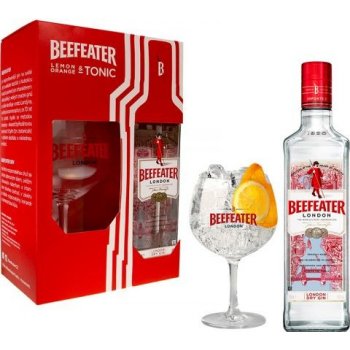 Beefeater Gin 40% 0,7 l (dárkové balení 1 sklenice)