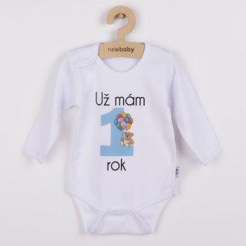 Body s potiskem New Baby Už mám rok modré