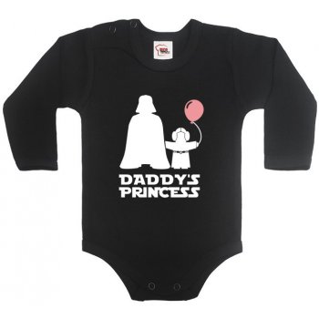 Body s potiskem Star Wars Daddys Princess Černá Canvas Dětské body Bezvatriko.cz