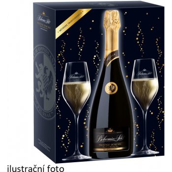 Bohemia Sekt Prestige Demi sec 12,5% 0,75 l (dárkové balení 2 sklenice)