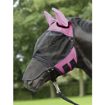 BUSSE Maska proti hmyzu s ochranou uší a nozder Fly Cover Pro pink black