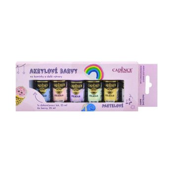 Cadence akrylové barvy na kamínky sada 6 pastelových barev + akrylový lak 25 ml