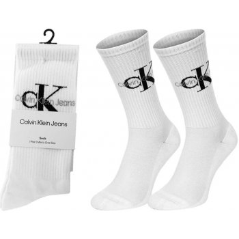 Calvin Klein 701218732 pánské bavlněné klasické vysoké ponožky s froté chodidlem 1 pár bílá