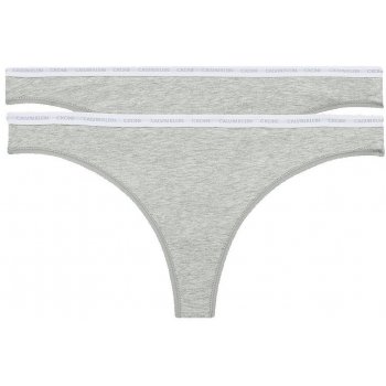 Calvin Klein dámská šedá tanga THONG 2PK 2 ks v balení CK ONE