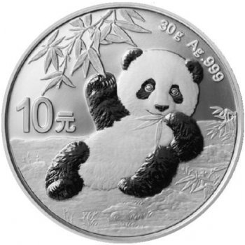 China Mint Shanghai Mint Stříbrná mince 10 Yuan China Panda 30 g