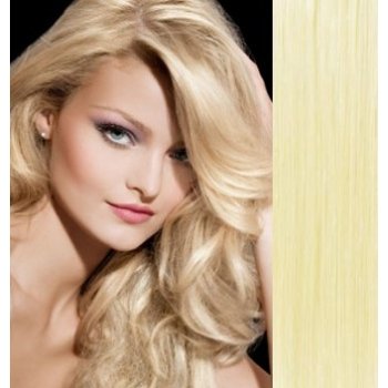 Clip in vlasy 53cm 100% lidské REMY NEJSVĚTLEJŠÍ BLOND