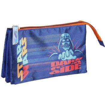 CurePink Trojitý Star Wars Hvězdné války 3 kapsy 23 x 13 x 3 cm polyester