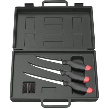 DAM FILLET KNIFE KIT 10cm + 11cm +12,5cm +SHARPENER 4ks