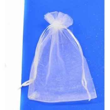 Dárkový sáček organza 7,5x10cm bílý (pytlík z organzy - bílá)