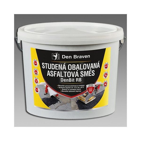 DEN BRAVEN Studená obalovaná asfaltová směs DenBit RB 25kg kbelík