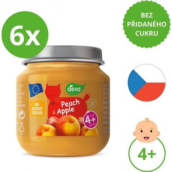 Deva Ovocný příkrm broskev a jablko 6 x 125 g