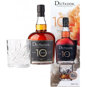 Dictador 10y 40% 0,7 l (dárkové balení 1 sklenice)