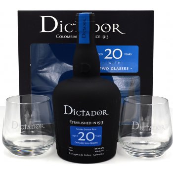 Dictador 20y 40% 0,7 l (dárkové balení 2 sklenice)