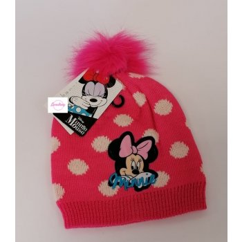 Dívčí zimní čepice s bambulí Minnie růžová