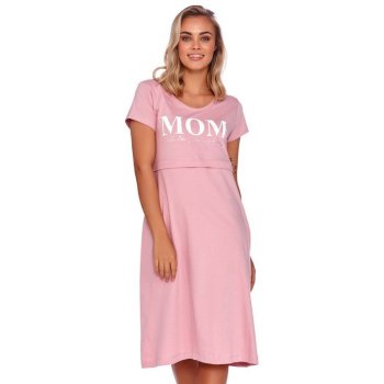 DN Nightwear mateřská noční košile Happy mommy tmavě modrá se zipem