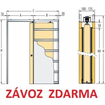 ECLISSE jednokřídlé 600mm SDK