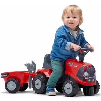 FALK 238C Baby Case IH červený s vlečkou a lopatkou s hrabičky