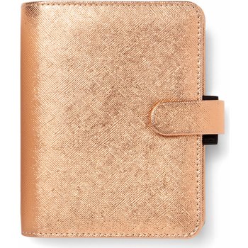 Filofax Saffiano Metallic A7 týdenní 2023 růžově zlatý